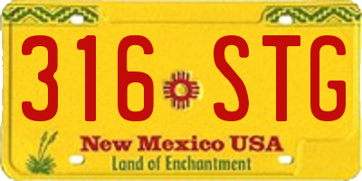 NM license plate 316STG