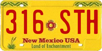 NM license plate 316STH