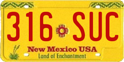 NM license plate 316SUC