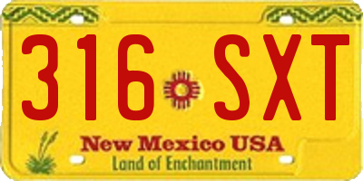 NM license plate 316SXT