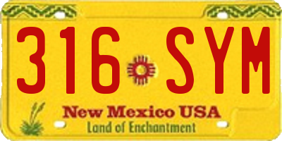 NM license plate 316SYM