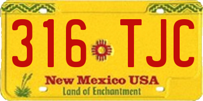 NM license plate 316TJC