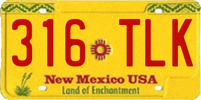 NM license plate 316TLK