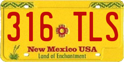 NM license plate 316TLS