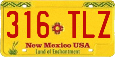NM license plate 316TLZ