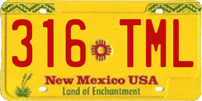 NM license plate 316TML