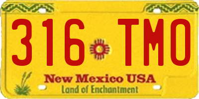 NM license plate 316TMO