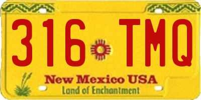 NM license plate 316TMQ