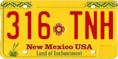 NM license plate 316TNH