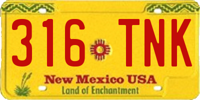 NM license plate 316TNK