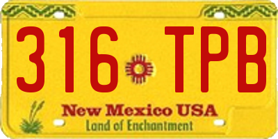 NM license plate 316TPB
