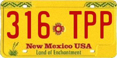 NM license plate 316TPP