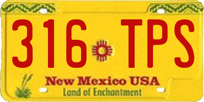 NM license plate 316TPS