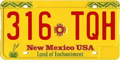 NM license plate 316TQH