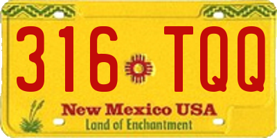 NM license plate 316TQQ
