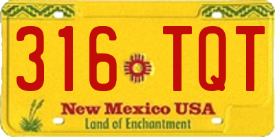 NM license plate 316TQT