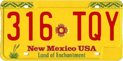 NM license plate 316TQY
