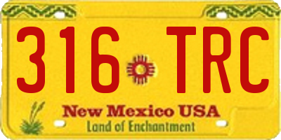 NM license plate 316TRC
