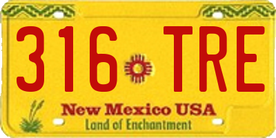 NM license plate 316TRE