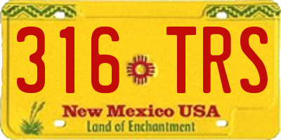 NM license plate 316TRS