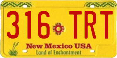 NM license plate 316TRT