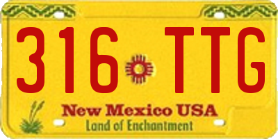 NM license plate 316TTG