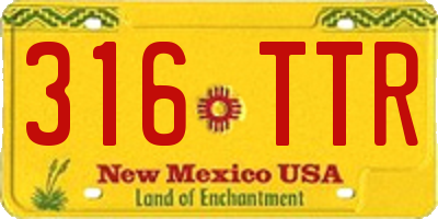 NM license plate 316TTR