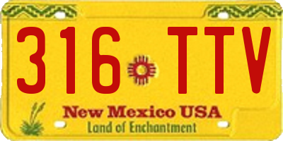 NM license plate 316TTV