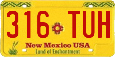 NM license plate 316TUH