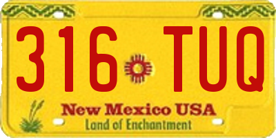 NM license plate 316TUQ