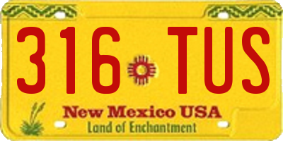 NM license plate 316TUS