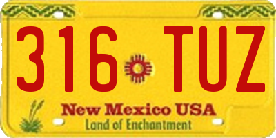 NM license plate 316TUZ
