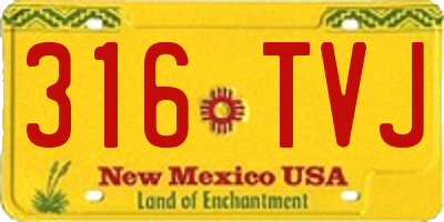 NM license plate 316TVJ