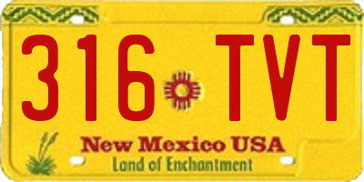 NM license plate 316TVT