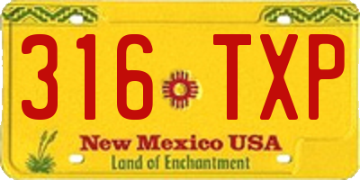 NM license plate 316TXP