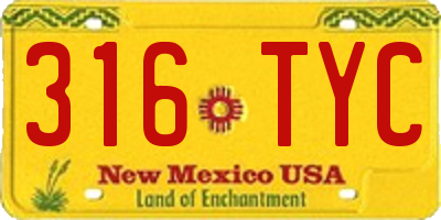 NM license plate 316TYC