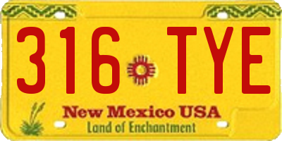 NM license plate 316TYE