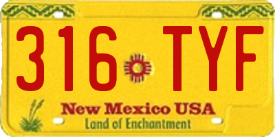 NM license plate 316TYF