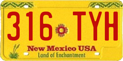NM license plate 316TYH