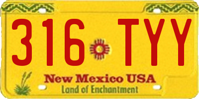 NM license plate 316TYY