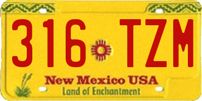 NM license plate 316TZM