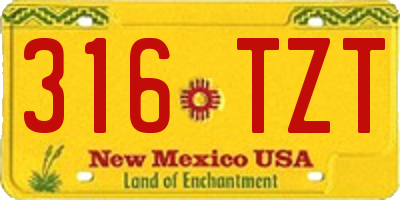 NM license plate 316TZT