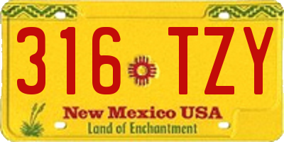 NM license plate 316TZY