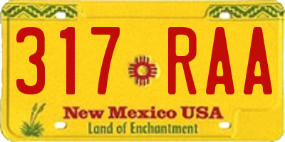 NM license plate 317RAA