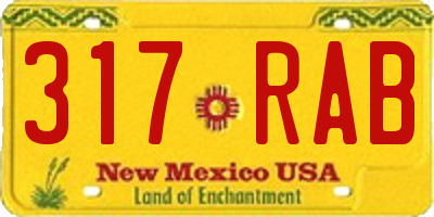 NM license plate 317RAB