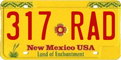 NM license plate 317RAD