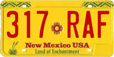 NM license plate 317RAF