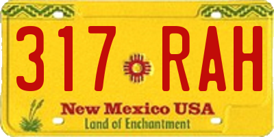 NM license plate 317RAH