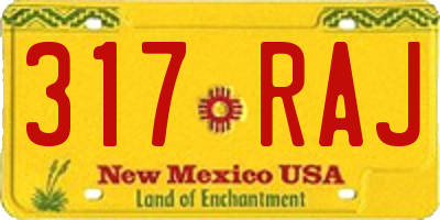 NM license plate 317RAJ