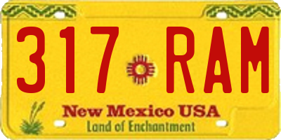 NM license plate 317RAM